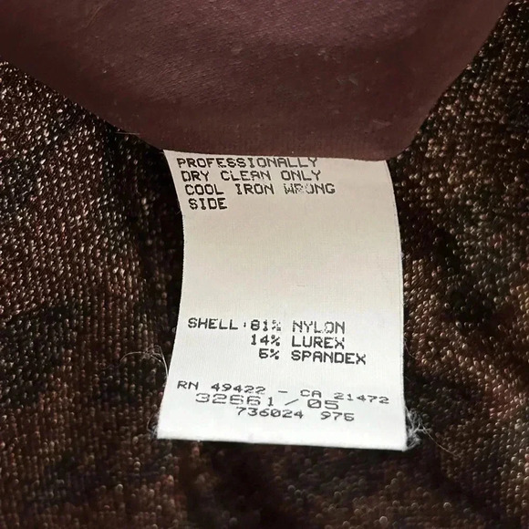 Gunne Sax Jessica McClintock Vintage Cocoa Metallic Shimmer Cocktail Size 7/8 - Picture 7 of 10